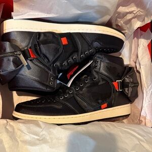 Nike Black High-Top Sneakers with Orange Accents